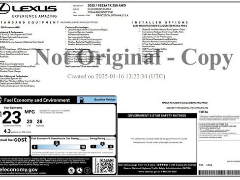 Certified 2025 Lexus TX 350 AWD w/ Captains Chair Package image 3