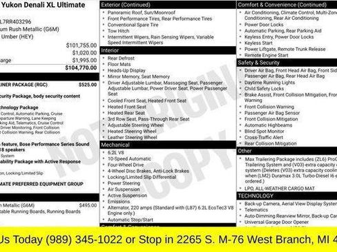 Used 2024 GMC Yukon XL Denali Ultimate w/ LPO, Floor Liner Package AWD/4WD image 11