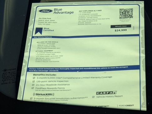 Certified 2021 Ford Explorer XLT w/ Equipment Group 202A image 13