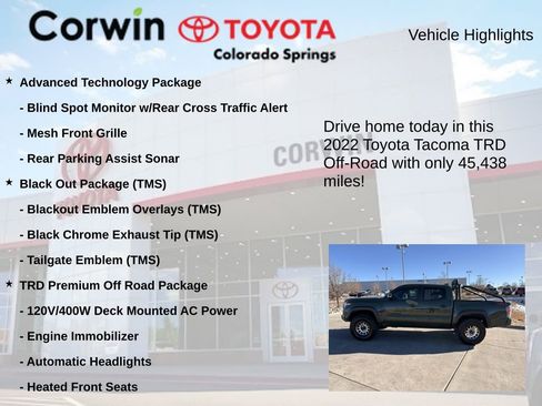 Used 2022 Toyota Tacoma TRD Off-Road w/ TRD Premium Off Road Package image 7