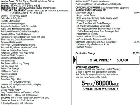 Used 2021 Jeep Grand Cherokee L Overland w/ Luxury Tech Group IV image 2