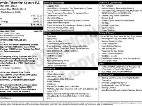 Used 2021 Chevrolet Tahoe High Country w/ Premium Package image 11