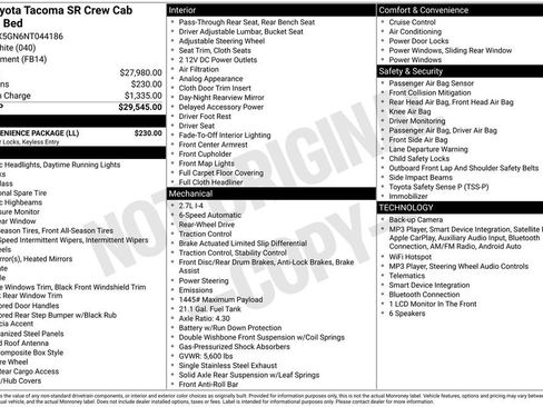 Used 2022 Toyota Tacoma SR w/ SR Convenience Package RWD image 36