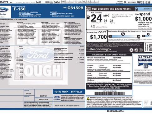 Used 2021 Ford F150 Lariat w/ Equipment Group 502A High AWD/4WD image 38