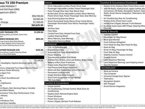 Used 2024 Lexus TX 350 AWD w/ Technology Package image 5