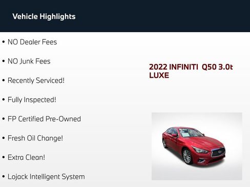 Used 2022 INFINITI Q50 Luxe w/ Cargo Package AWD/4WD image 3