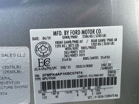 Used 2019 Ford Edge ST w/ Equipment Group 401A AWD/4WD image 22
