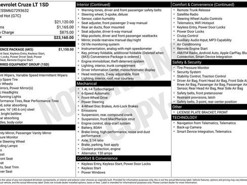 Used 2016 Chevrolet Cruze LT w/ Convenience Package image 15