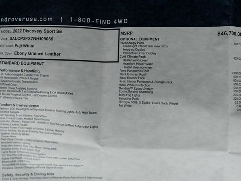 Used 2022 Land Rover Discovery Sport SE image 53