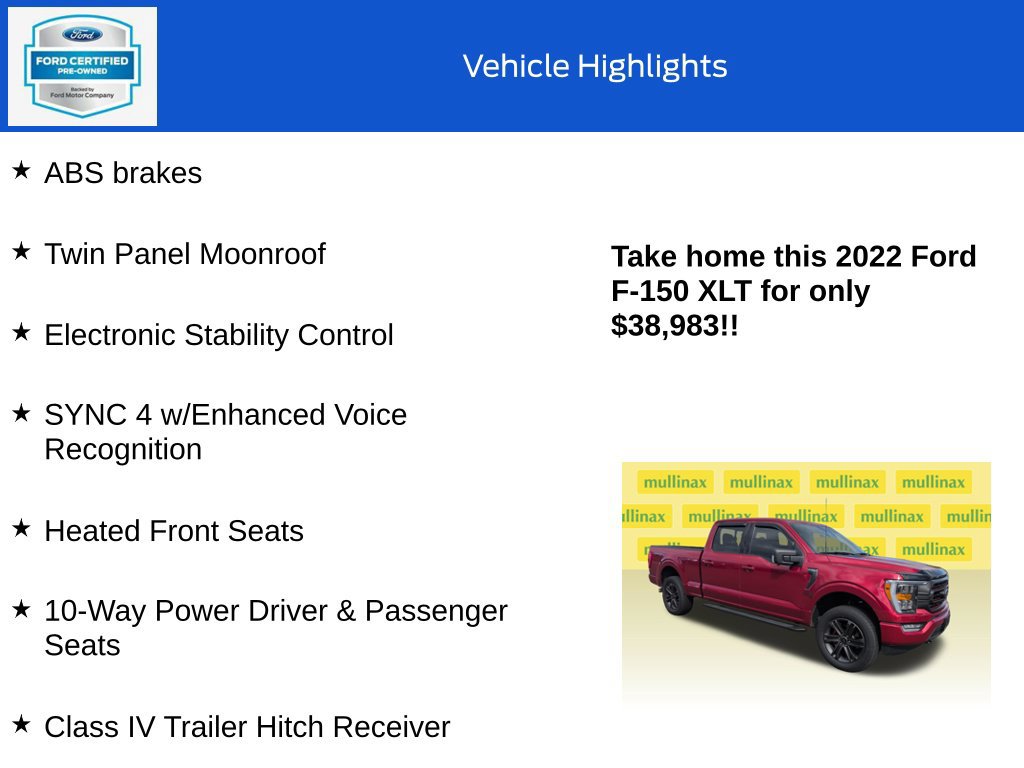 Used 2022 Ford F150 XLT w/ Equipment Group 302A High AWD/4WD image 19