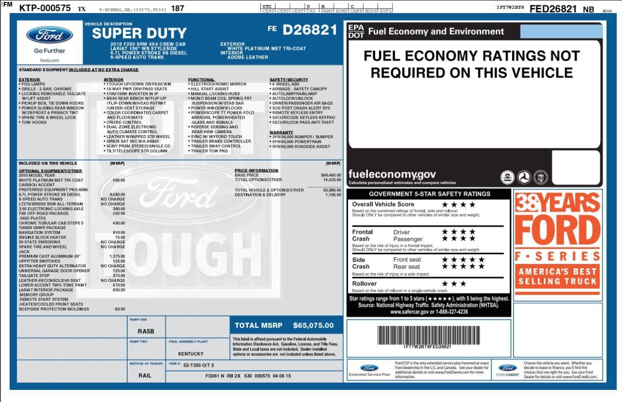 Used 2015 Ford F250 Lariat w/ Lariat Interior Package AWD/4WD image 4