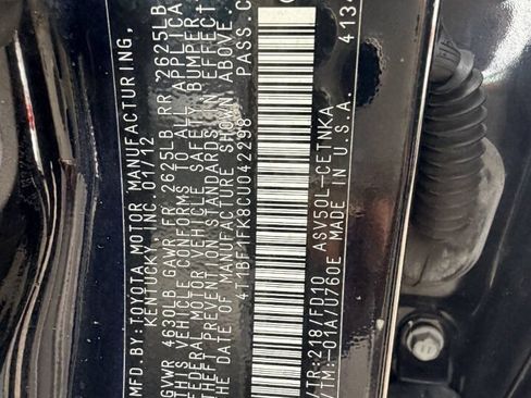 Used 2012 Toyota Camry LE FWD image 10