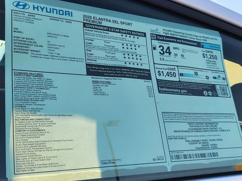 New 2026 Hyundai Elantra SEL Sport image 32