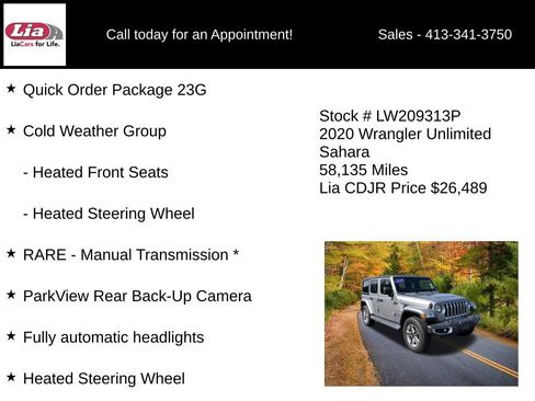 Used 2020 Jeep Wrangler Unlimited Sahara w/ Cold Weather Group AWD/4WD image 6