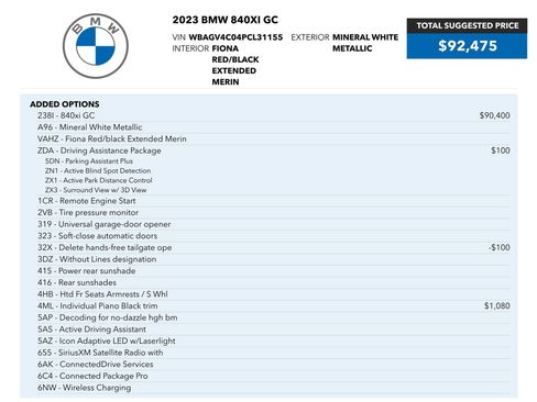 Used 2023 BMW 840i Gran Coupe xDrive w/ Driving Assistance Package AWD/4WD image 81