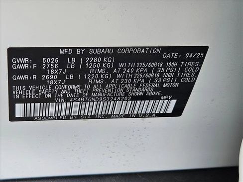 Used 2025 Subaru Outback Limited XT w/ Tech Package 3 image 18