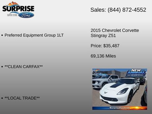 Used 2015 Chevrolet Corvette Stingray Coupe w/ Carbon Flash Badge Package RWD image 6