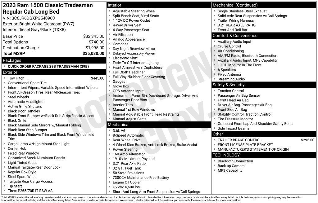 Used 2023 RAM 1500 Tradesman RWD image 17