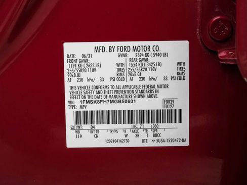 Used 2021 Ford Explorer Limited w/ Equipment Group 301A image 73