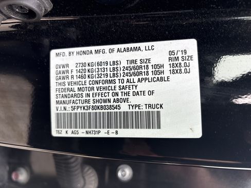 Used 2019 Honda Ridgeline Black Edition image 5