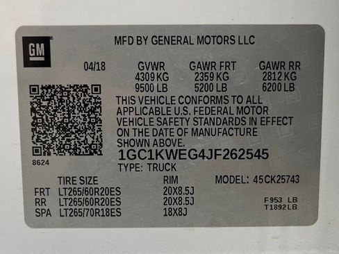Used 2018 Chevrolet Silverado 2500 LTZ w/ Custom Sport Edition AWD/4WD image 59