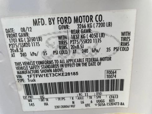 Used 2012 Ford F150 Lariat w/ Lariat Chrome Pkg image 29