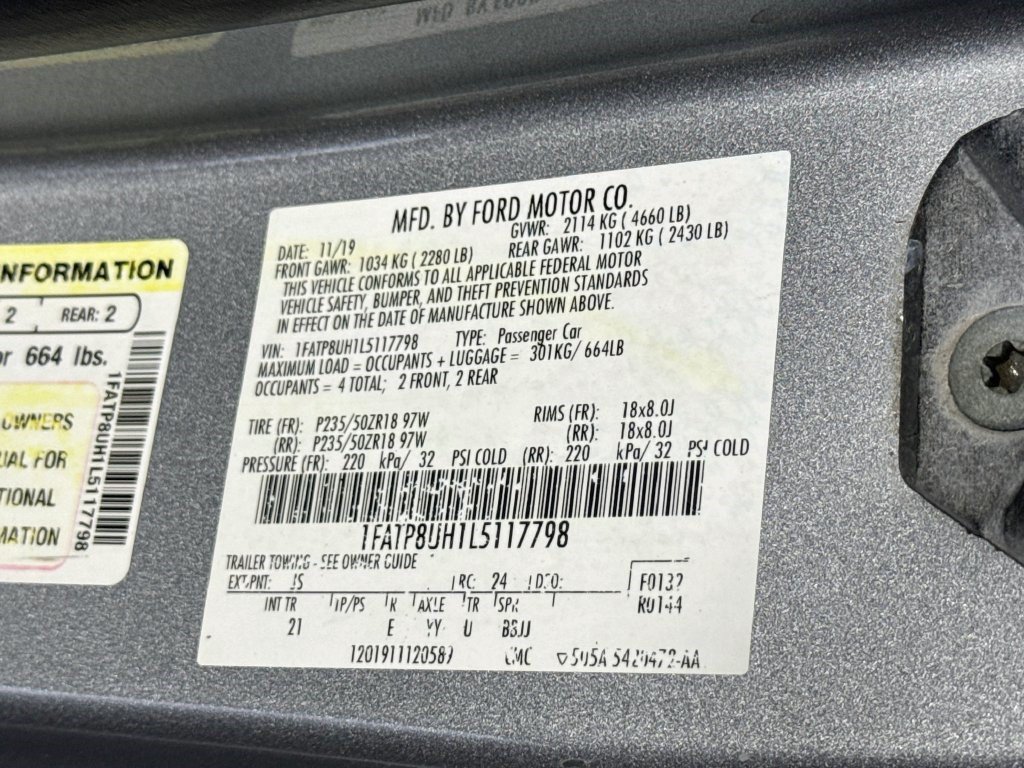 Used 2020 Ford Mustang Convertible w/ Equipment Group 101A RWD image 37