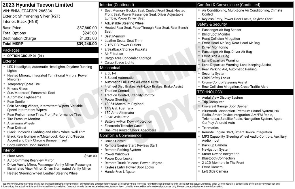 Used 2023 Hyundai Tucson Limited AWD/4WD image 67
