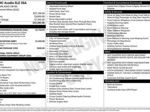 Used 2022 GMC Acadia SLE w/ Driver Convenience Package AWD/4WD image 30