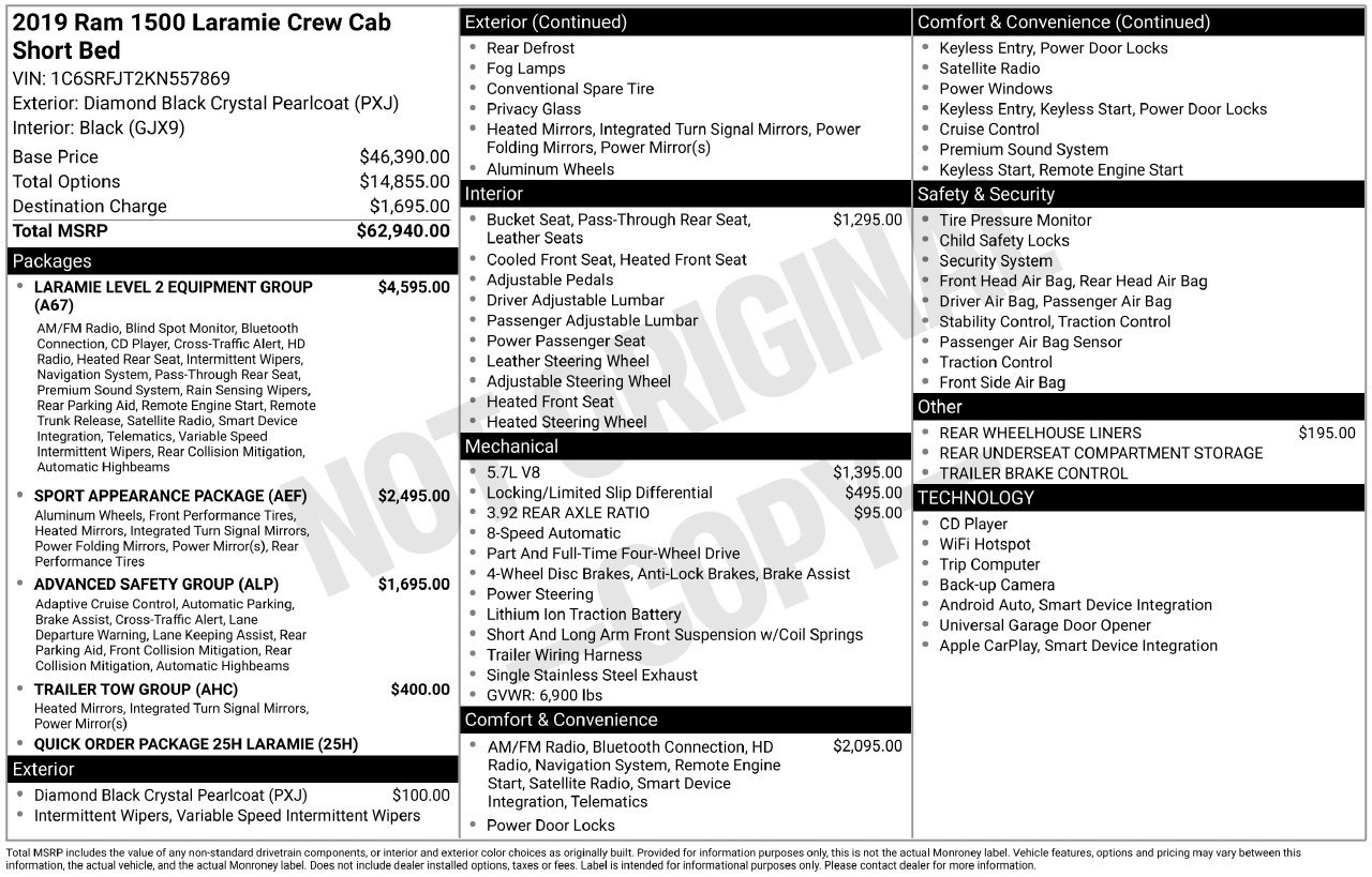 Used 2019 RAM 1500 Laramie AWD/4WD image 38