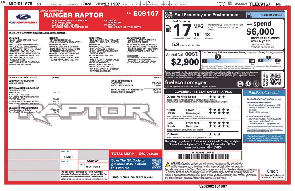 New 2026 Ford Ranger Raptor AWD/4WD image 5