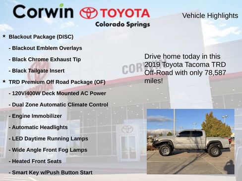 Used 2019 Toyota Tacoma TRD Off-Road AWD/4WD image 6