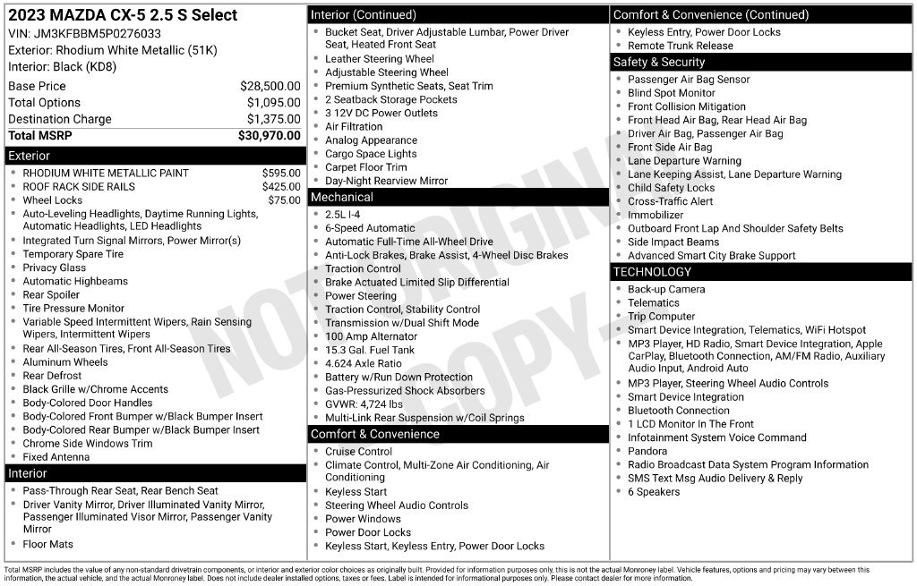 Certified 2023 MAZDA CX-5 AWD 2.5 S w/ Select Package image 29