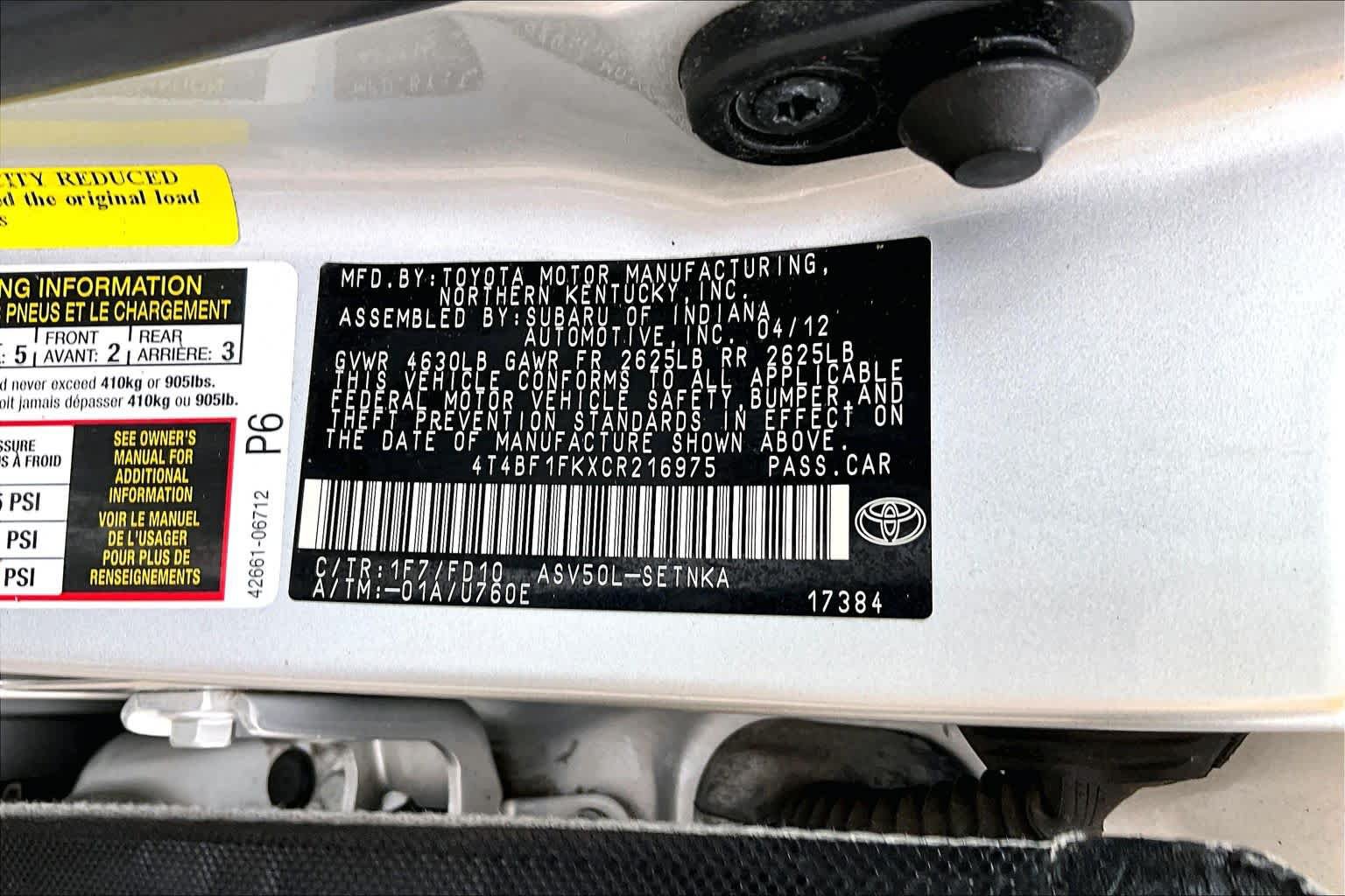 Used 2012 Toyota Camry LE FWD image 34