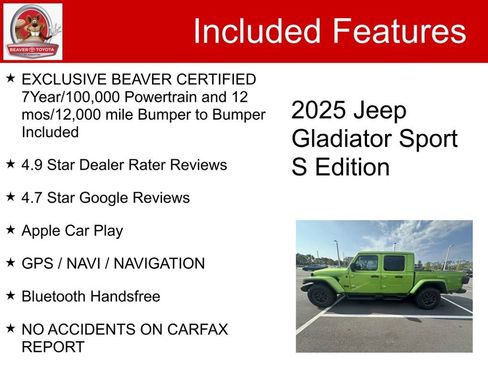 Used 2025 Jeep Gladiator Sport AWD/4WD image 5