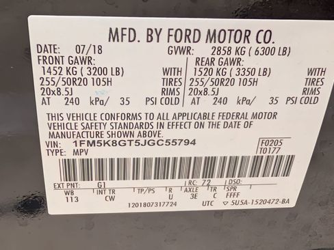 Used 2018 Ford Explorer Sport w/ Equipment Group 401A AWD/4WD image 11