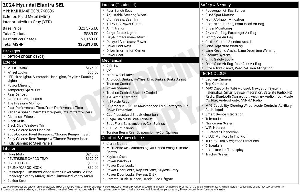 Certified 2024 Hyundai Elantra SEL FWD image 30