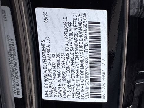 Certified 2023 Honda Accord LX image 37