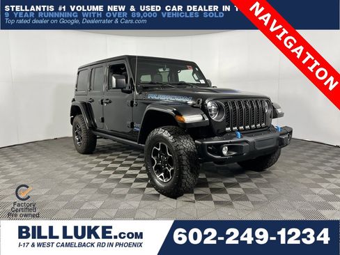 Certified 2022 Jeep Wrangler Unlimited Rubicon 4xe w/ Steel Bumper Group image 1