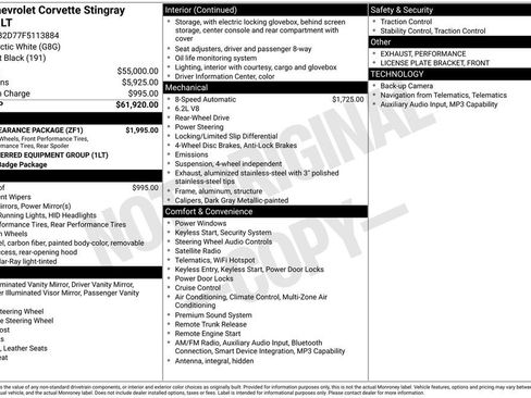 Used 2015 Chevrolet Corvette Stingray Coupe w/ ZF1 Appearance Package RWD image 2