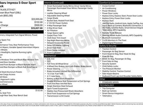 Used 2020 Subaru Impreza 2.0i Sport image 21