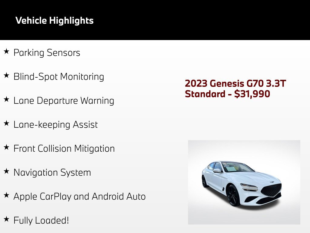 Used 2023 Genesis G70 3.3T w/ Sport Advanced Package RWD image 66