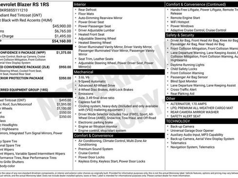 Certified 2025 Chevrolet Blazer RS w/ Driver Confidence II Package image 39