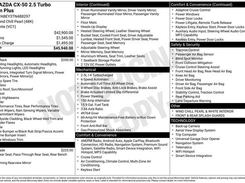 New 2026 MAZDA CX-50 2.5 Turbo w/ Premium Plus Pkg AWD/4WD image 4