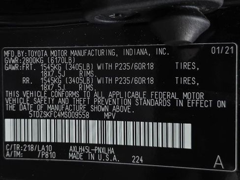 Used 2021 Toyota Sienna Limited AWD/4WD image 48