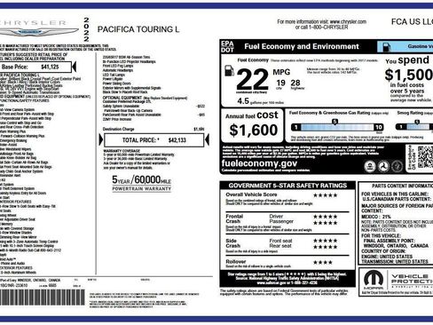 Used 2022 Chrysler Pacifica Touring-L FWD image 6