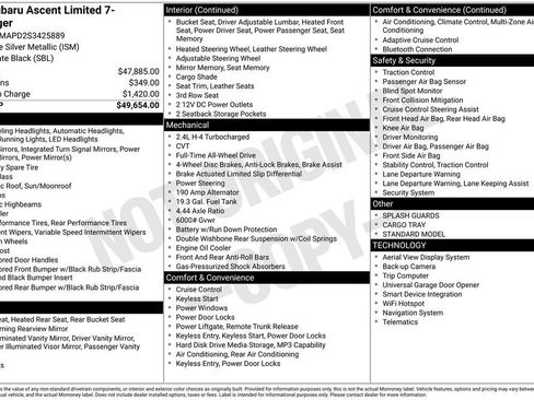 Certified 2025 Subaru Ascent Limited AWD/4WD image 42