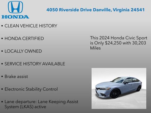 Certified 2024 Honda Civic Sport image 7