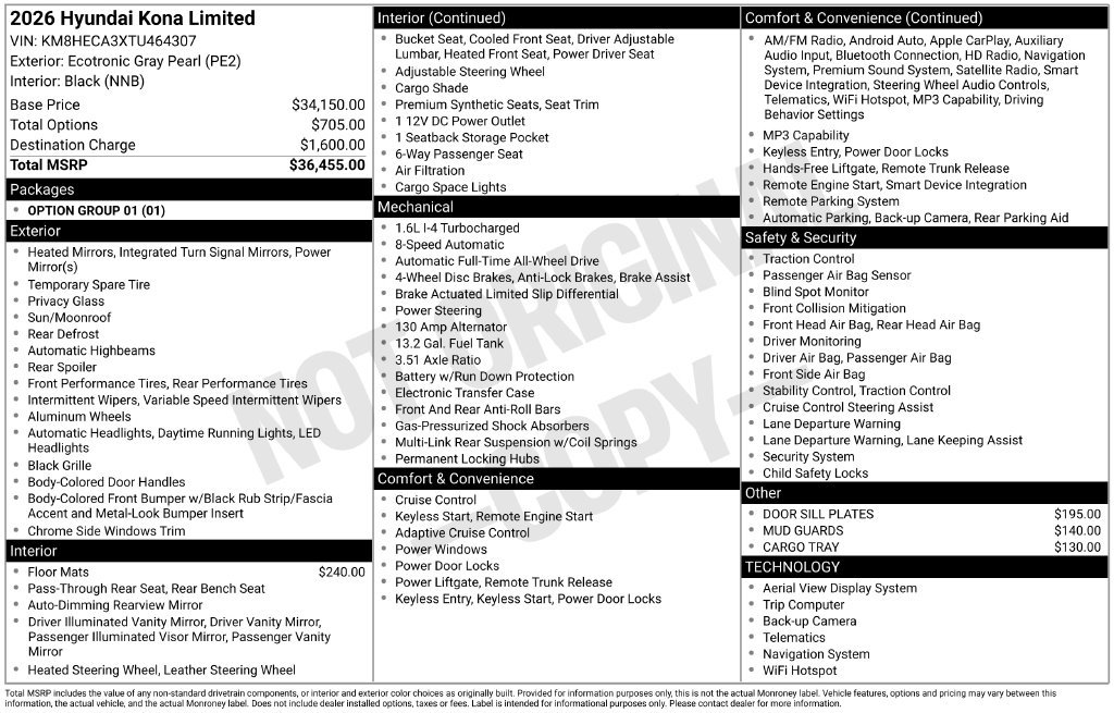 New 2026 Hyundai Kona Limited AWD/4WD image 16