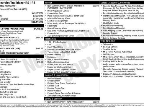 Used 2022 Chevrolet TrailBlazer RS w/ Sun and Liftgate Package FWD image 16